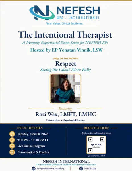 Insights for Mental Health Professionals with Rav Aaron Lopiansky: NEFESH Mind & Torah: Connecting Rabbinic Wisdom with Mental Health